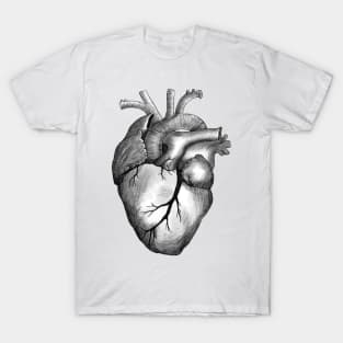 Black and white human heart T-Shirt